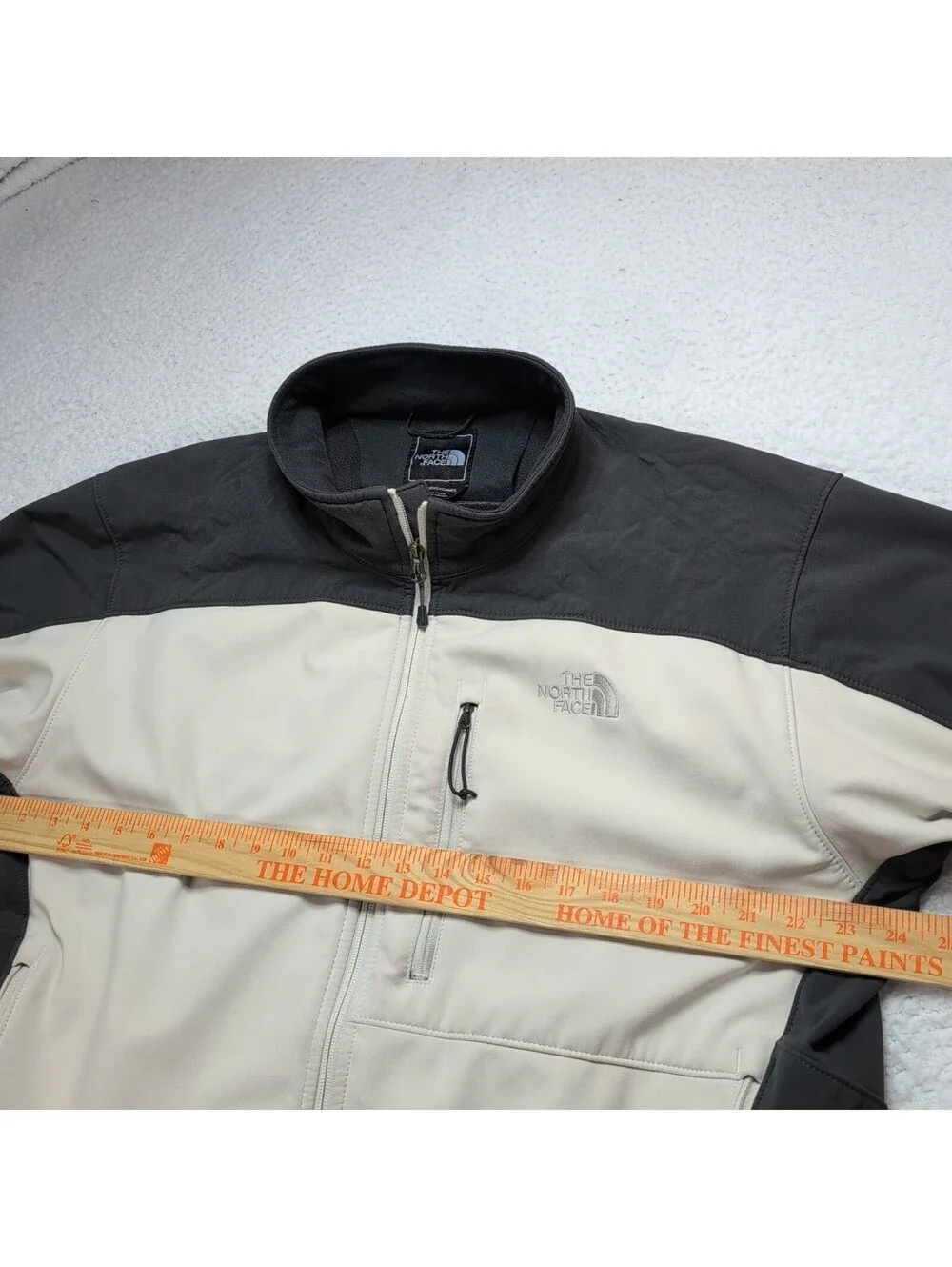 The North Face Apex Soft Shell Jacket Mens XL/TG Gray White Full Zip